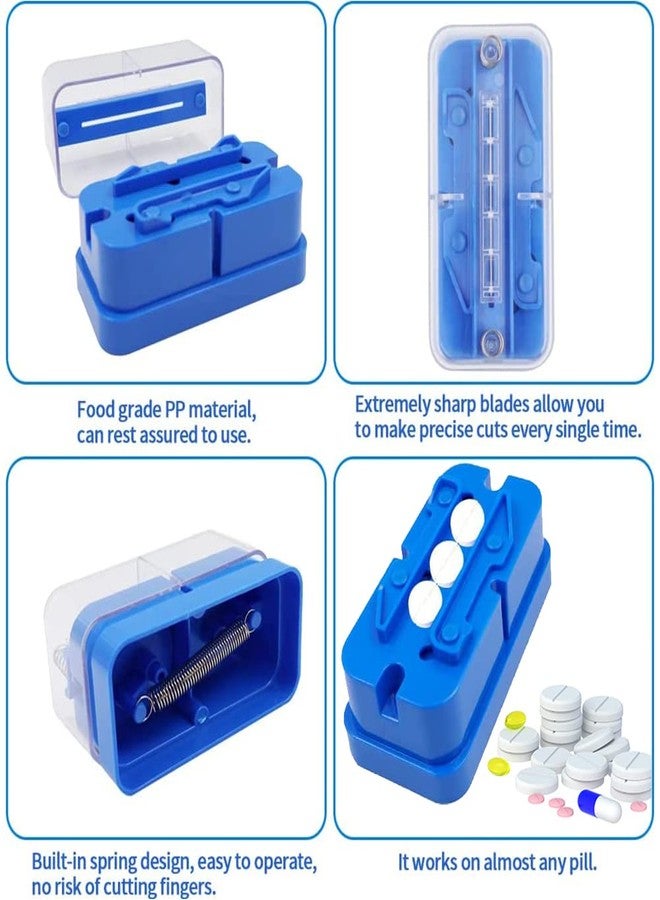 Abnaok Pill Cutter, Pill Splitters for Multiple Big/Small Pills, Cut for Splitting and Quartering Round or Oblong Pills - Image 3